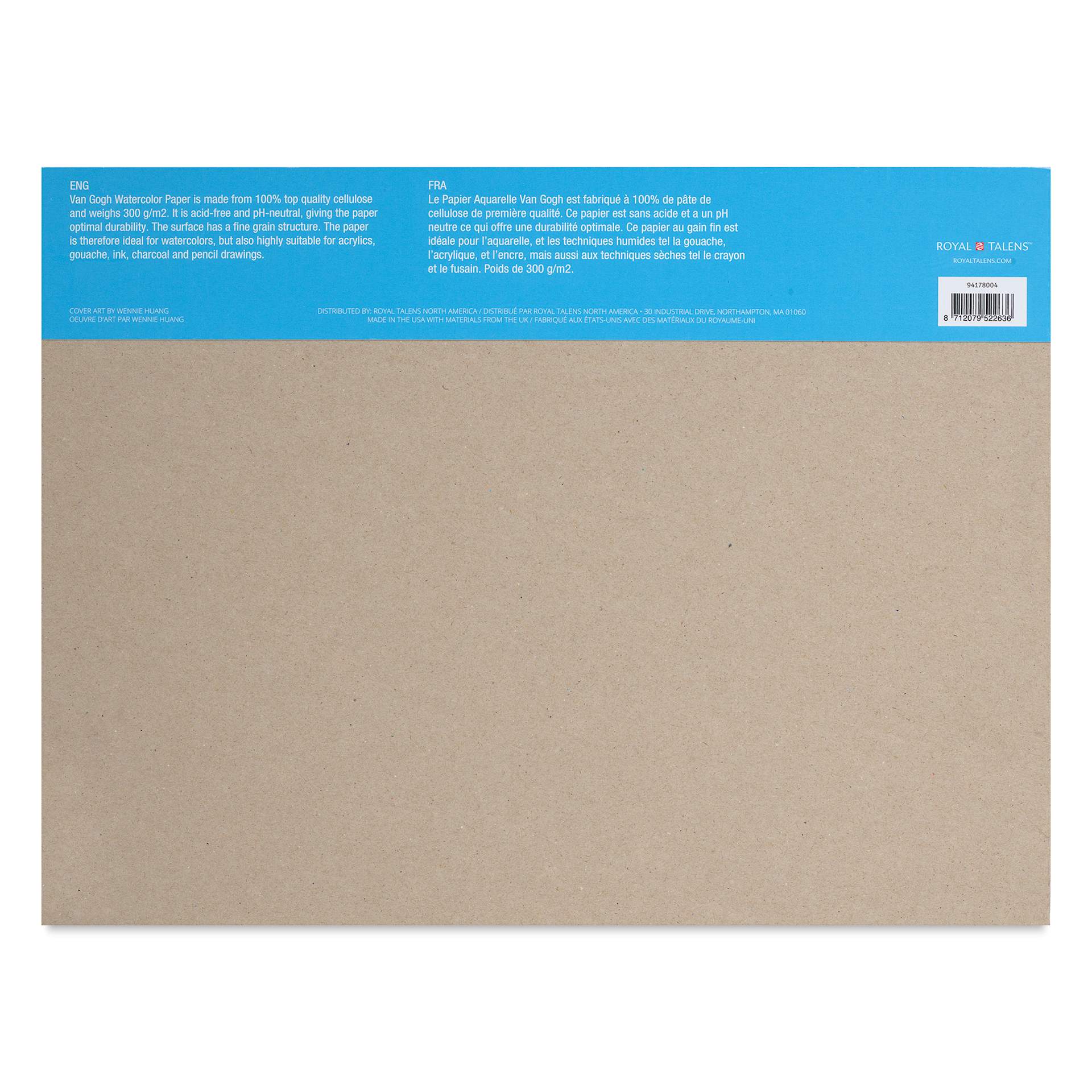 Van Gogh Watercolor Block - 12" x 16", back cover
