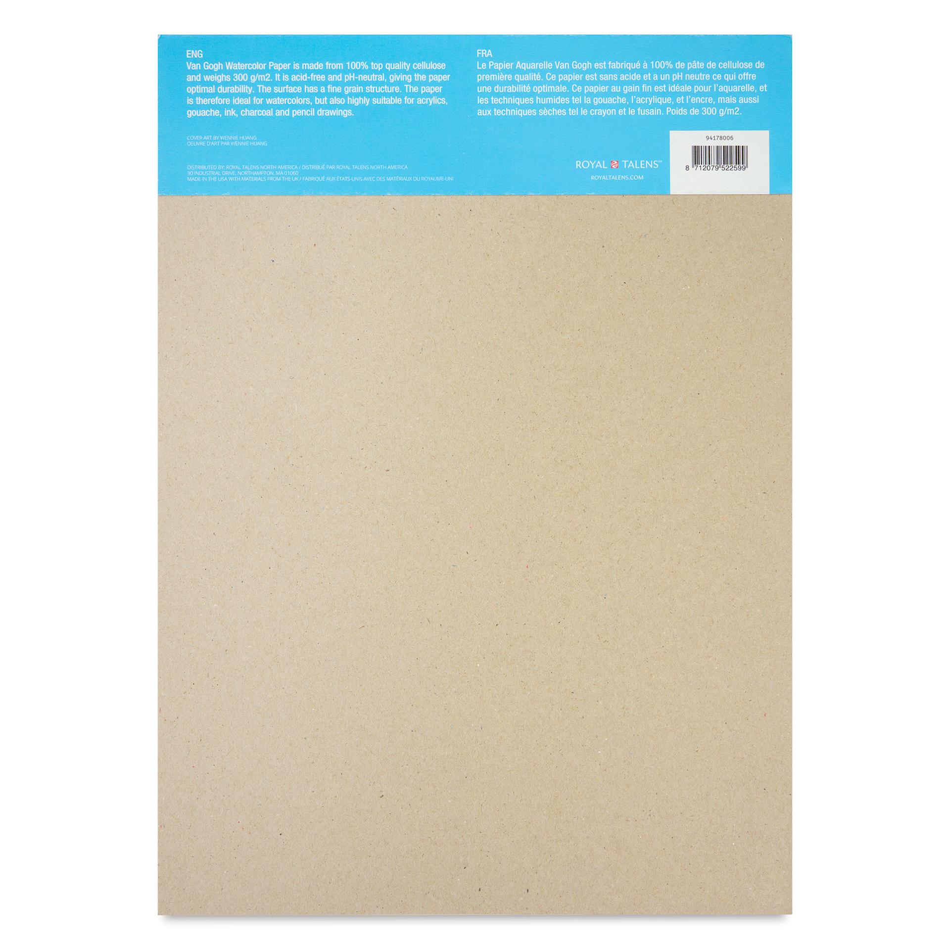 Van Gogh Watercolor Pad - 11" x 15", back cover