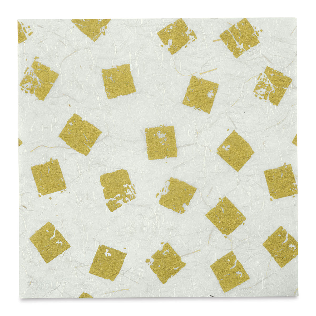 Thai Abaca Decorative Paper - Gold on Cream patterned sheet 
