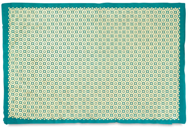 Lamali Decorative Paper - 22" x 30", Gold/Aqua, Andalus, Single Sheet