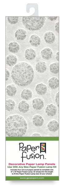 Paper Fusion Decorative Paper Lamp Panels - White Circles pattern in package
