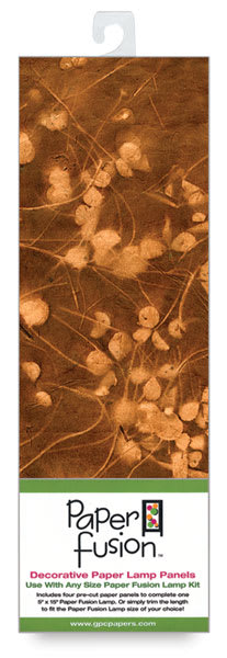 Paper Fusion Decorative Paper Lamp Panels - Burnt Sienna Clover pattern in package