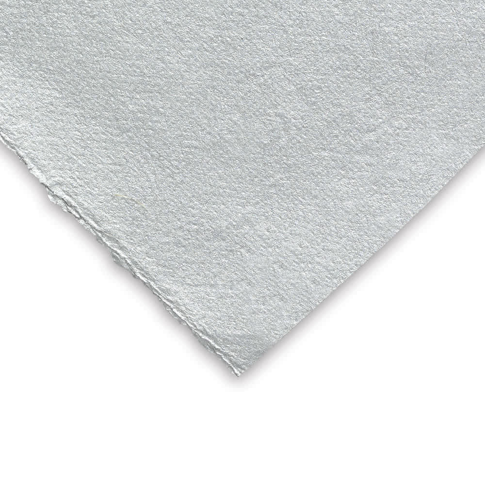 Lokta Paper - Silver Metallic, 20'' x 30'', Single Sheet