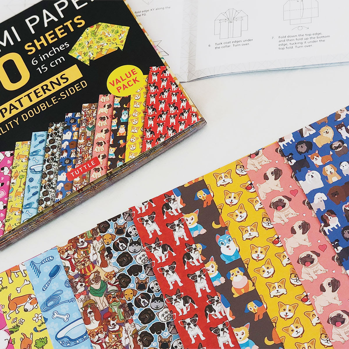 Tuttle Origami Pack Dog Patterns, Assorted Papers
