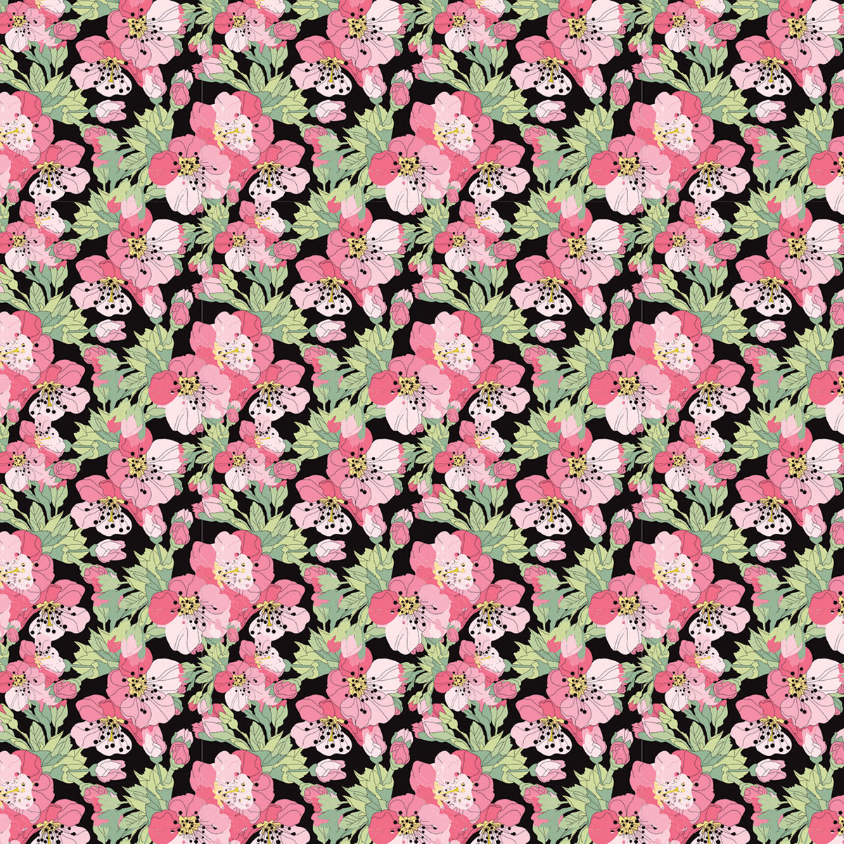 Tuttle Origami Pack Cherry Blossoms, Pink/Black