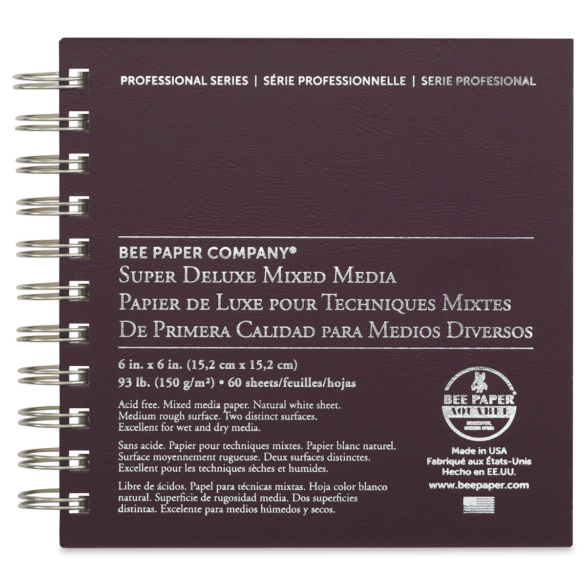Bee Paper Aquabee Super Deluxe Sketchbook - 6'' x 6'', 60 Sheets