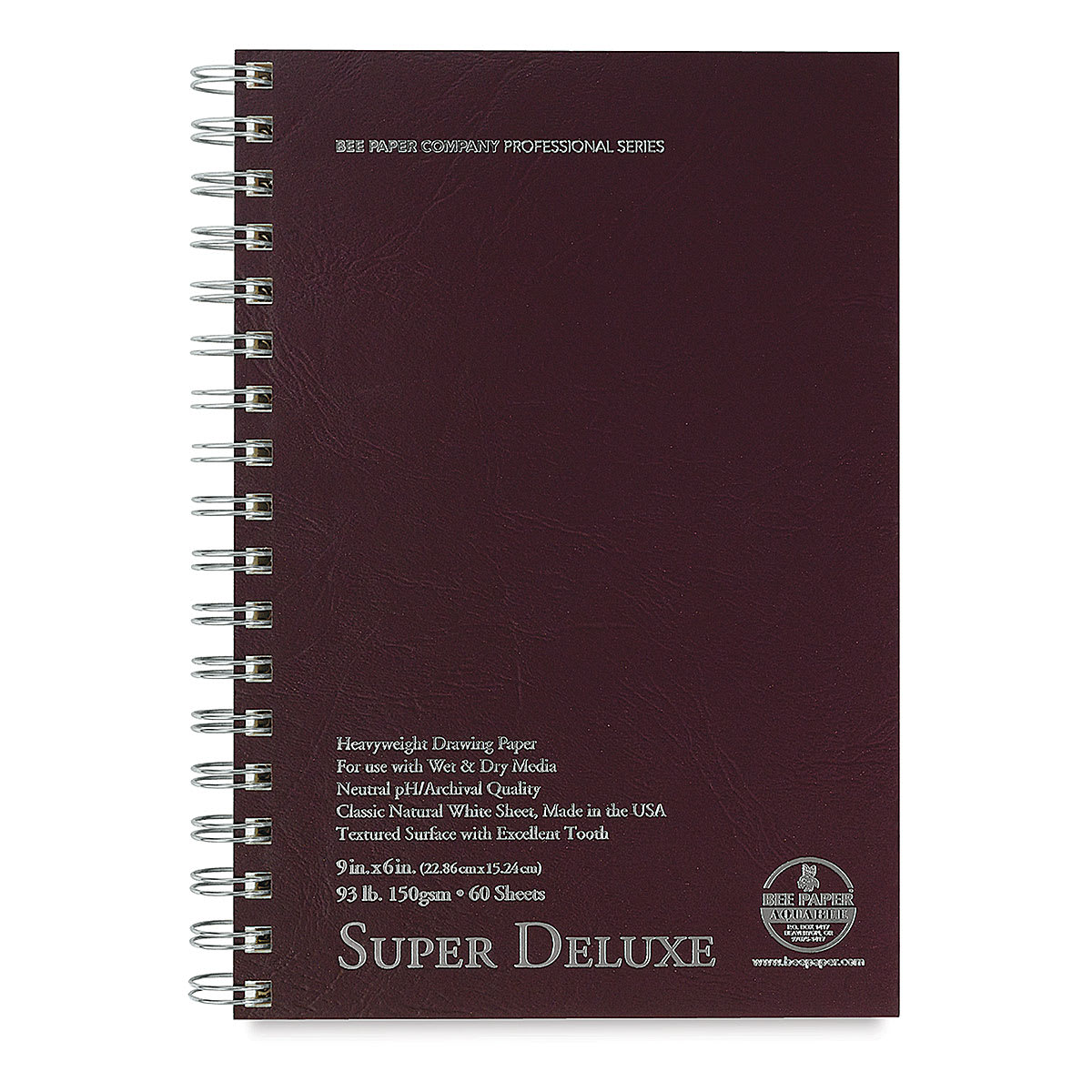 Bee Paper Aquabee Super Deluxe Sketchbook - 9" x 6", 60 Sheets