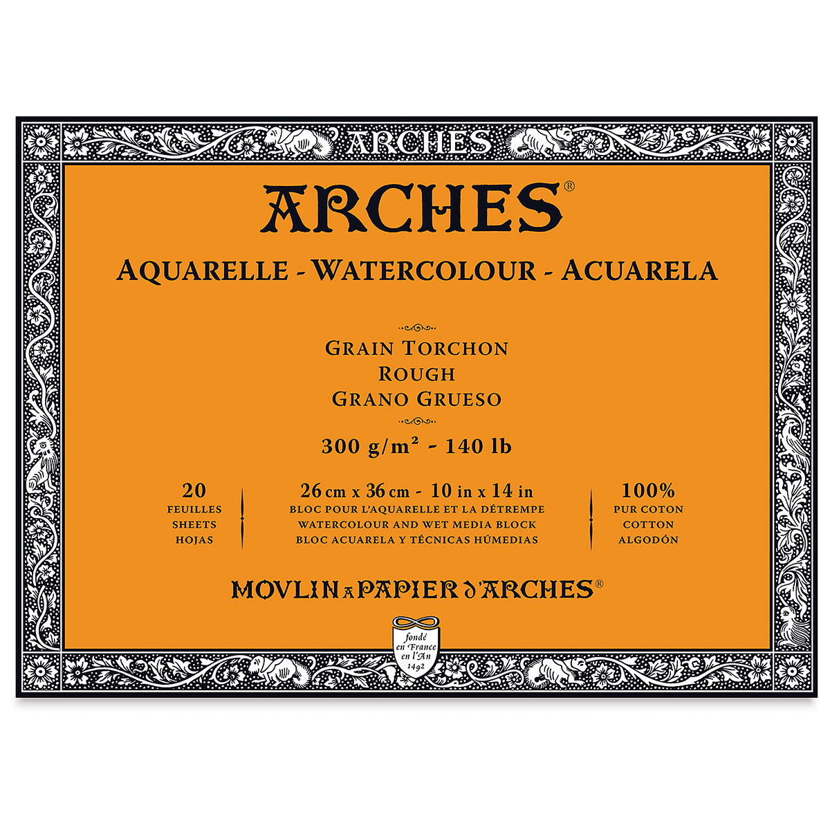 Arches Watercolor Block - 10" x 14", Rough, 20 Sheets