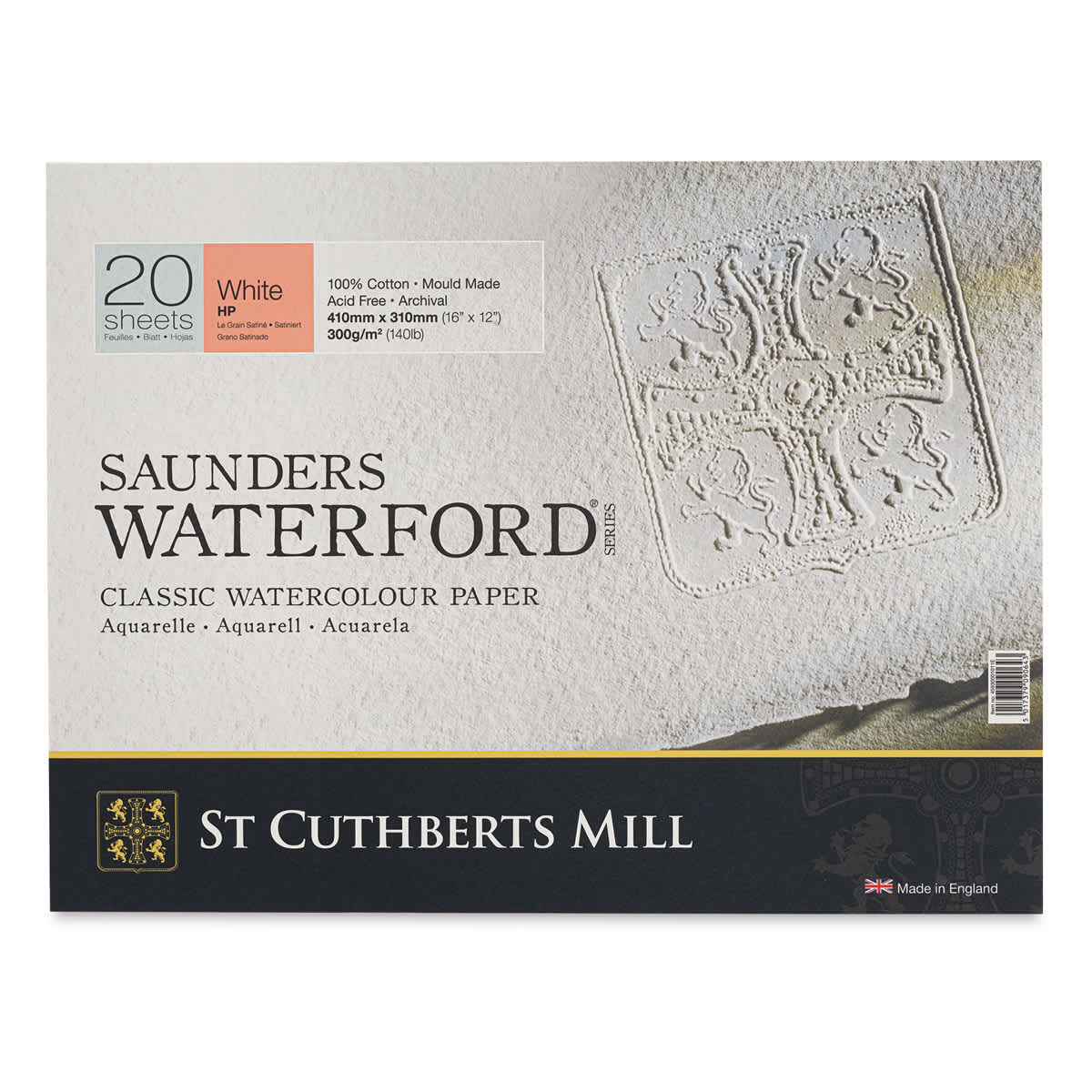 Saunders Waterford Watercolor Block - 12" x 16", Hot Press, 140 lb, 20 Sheets (front cover)