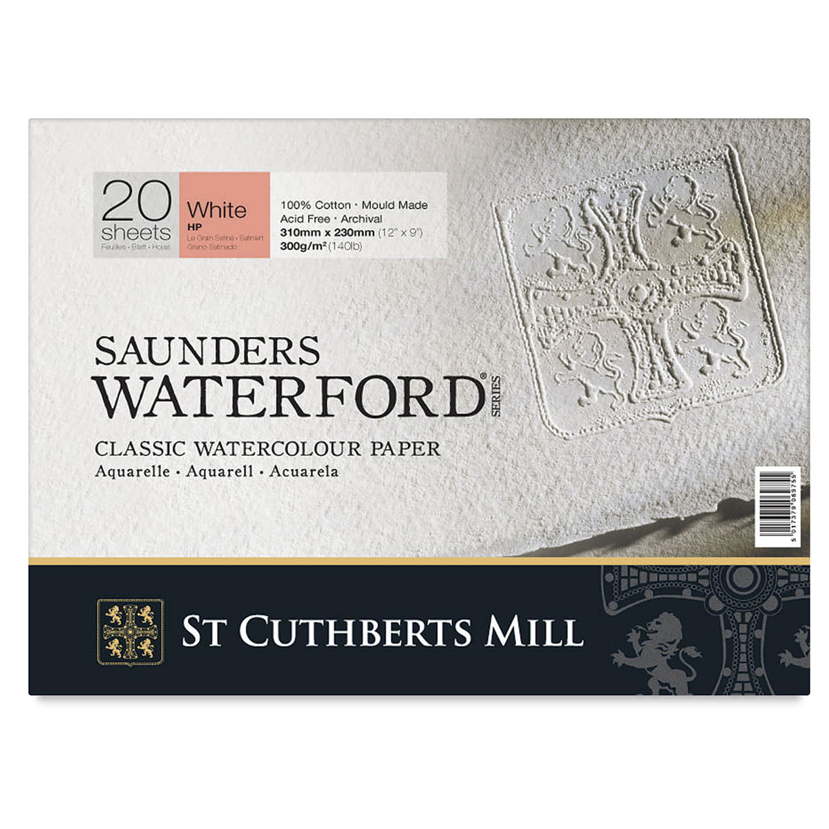 Saunders Waterford Watercolor Blocks - Front cover of 20 sheet Hot Press Block