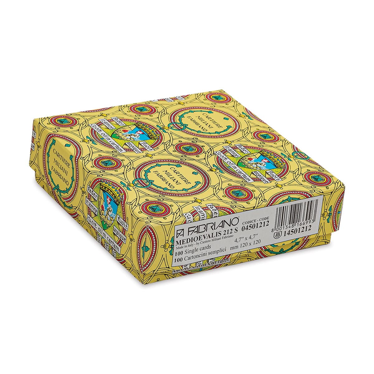 Fabriano Medioevalis Square Cards - 4-3/4" x 4-3/4", Single, Box of 100