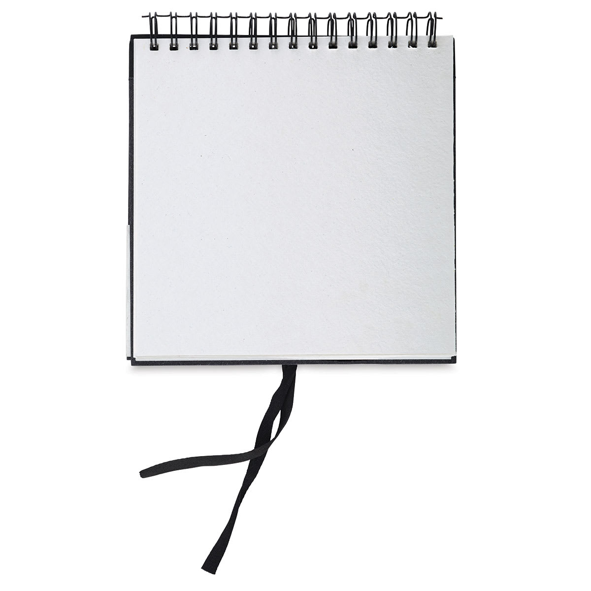 Shizen Watercolor Journals - Open Hot Press Journal with black cover laying flat showing paper