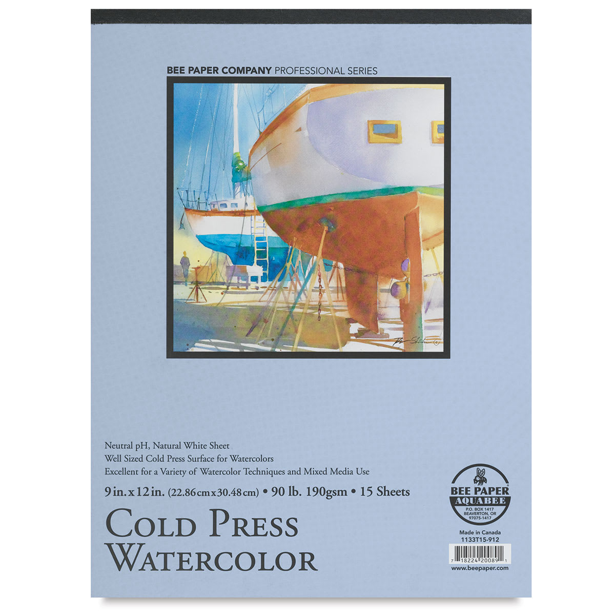 Bee Paper Aquabee Watercolor Paper Pad - Top view of Cover
