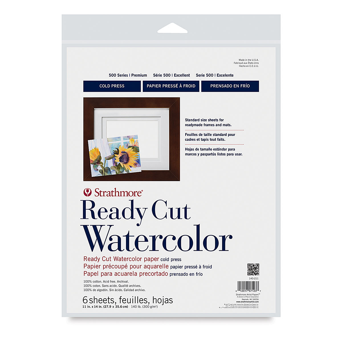 Strathmore Ready Cut Watercolor Sheets - 11" x 14", Cold Press, 6 Sheets