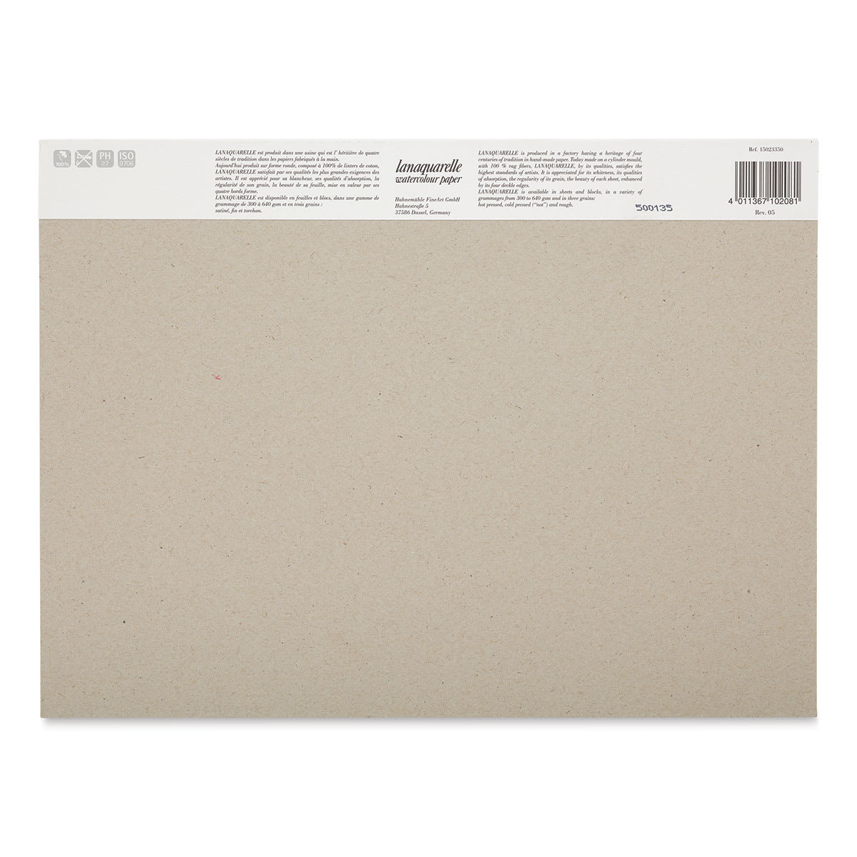 Lanaquarelle Watercolor Block - 9" x 12", Cold Press, 20 Sheets - back