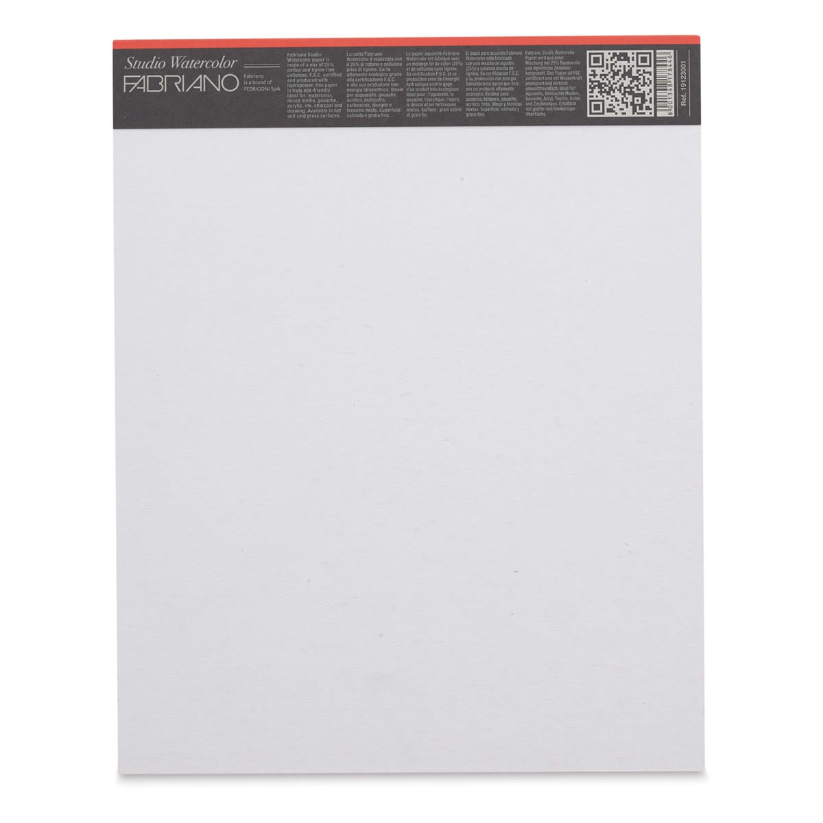 Fabriano Studio Watercolor Pad - 8" x 10", 300 gsm, Hot Press, 12 Sheets (back cover)