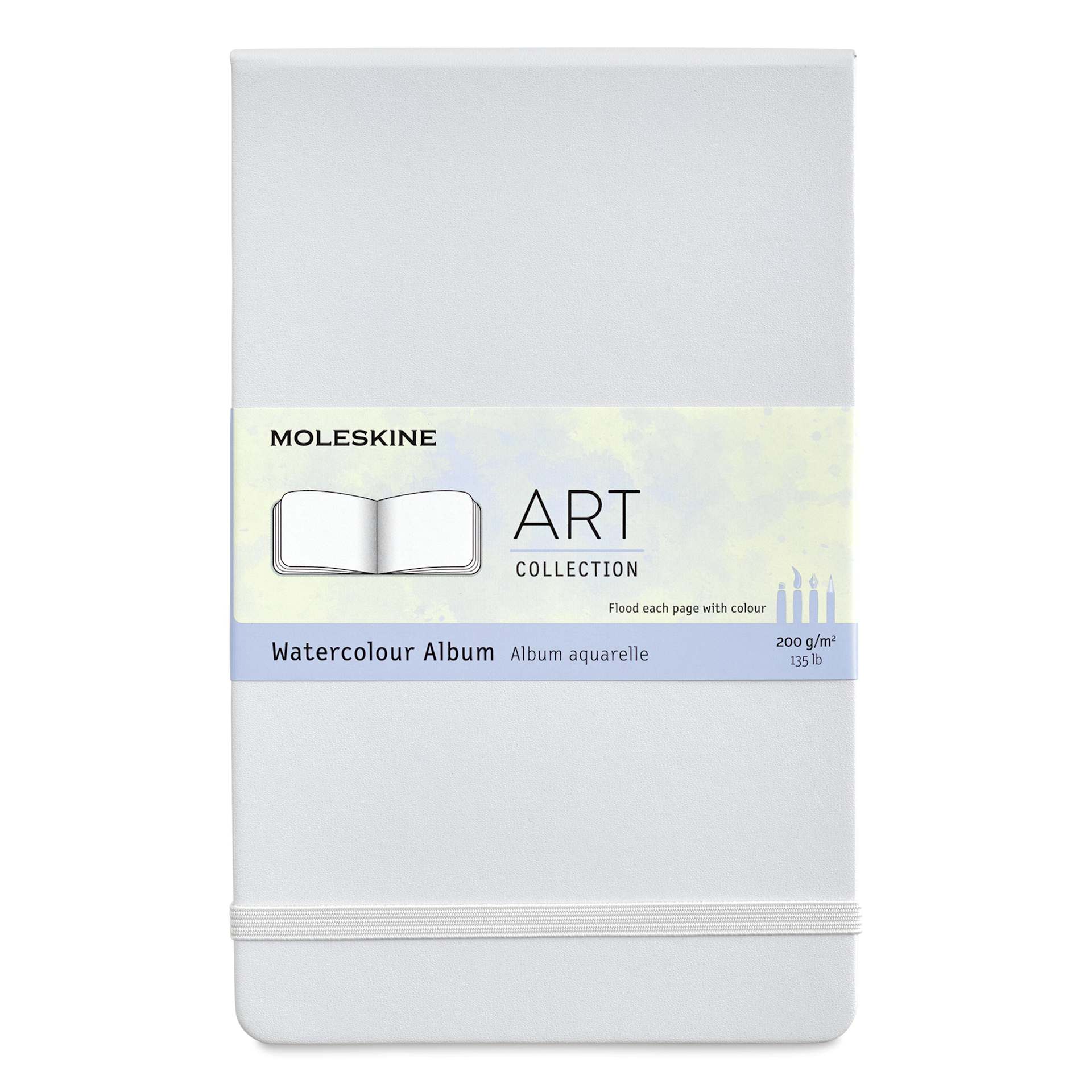 Moleskine Art Collection Watercolor Album - 5" x 8-1/4", Landscape, 72 Pages, Cool Grey (front cover)