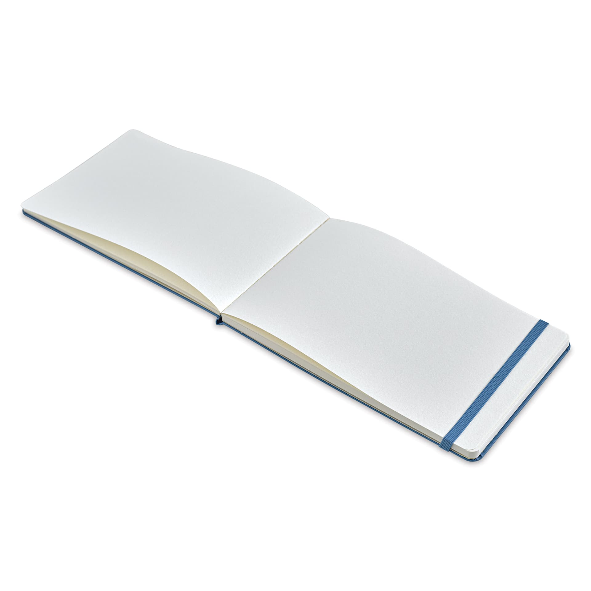 Moleskine Art Collection Watercolor Album - 5" x 8-1/4", Landscape, 72 Pages, Cornflower Blue (open to show paper)