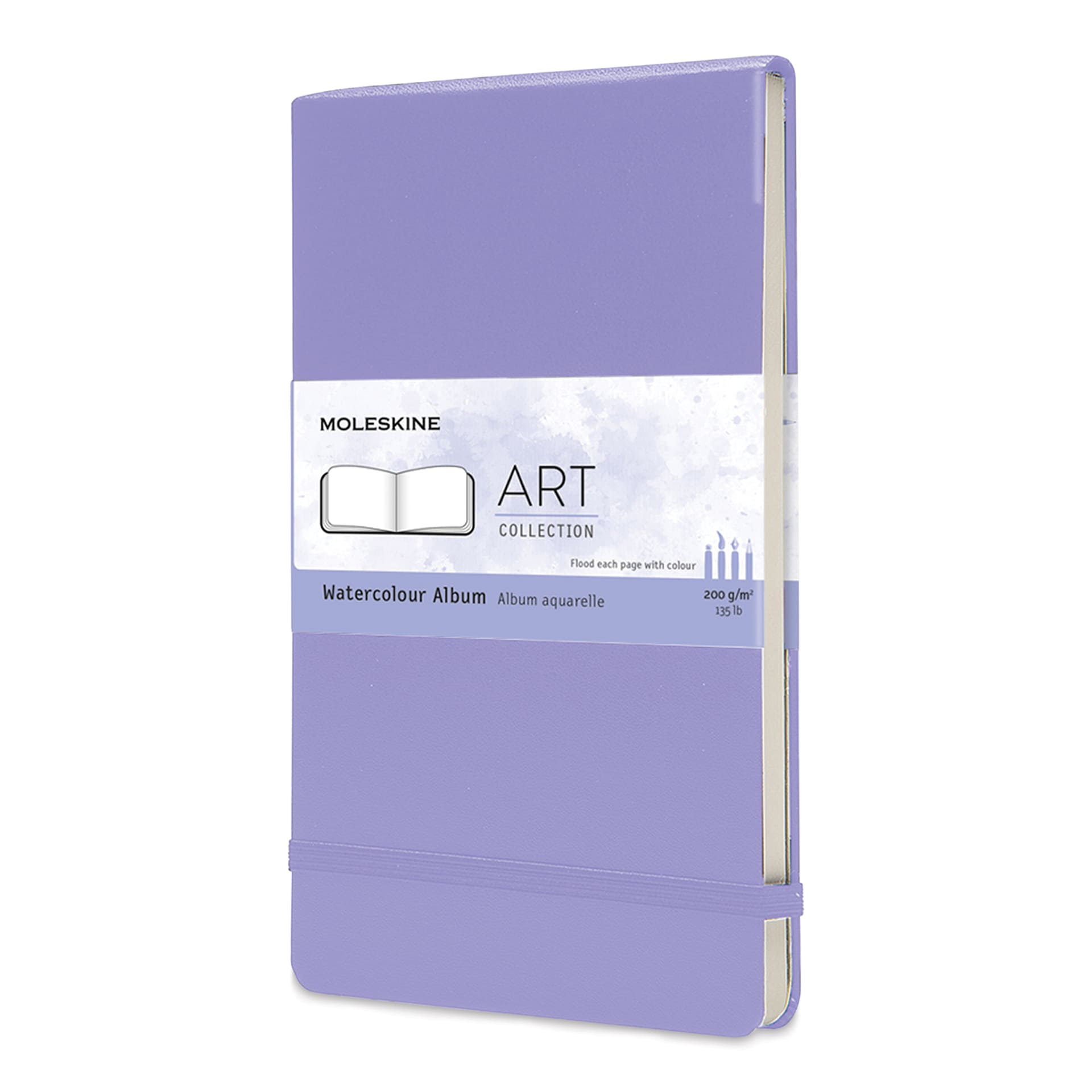 Moleskine Art Collection Watercolor Album - 5" x 8-1/4", Landscape, 72 Pages, Wisteria, front cover
