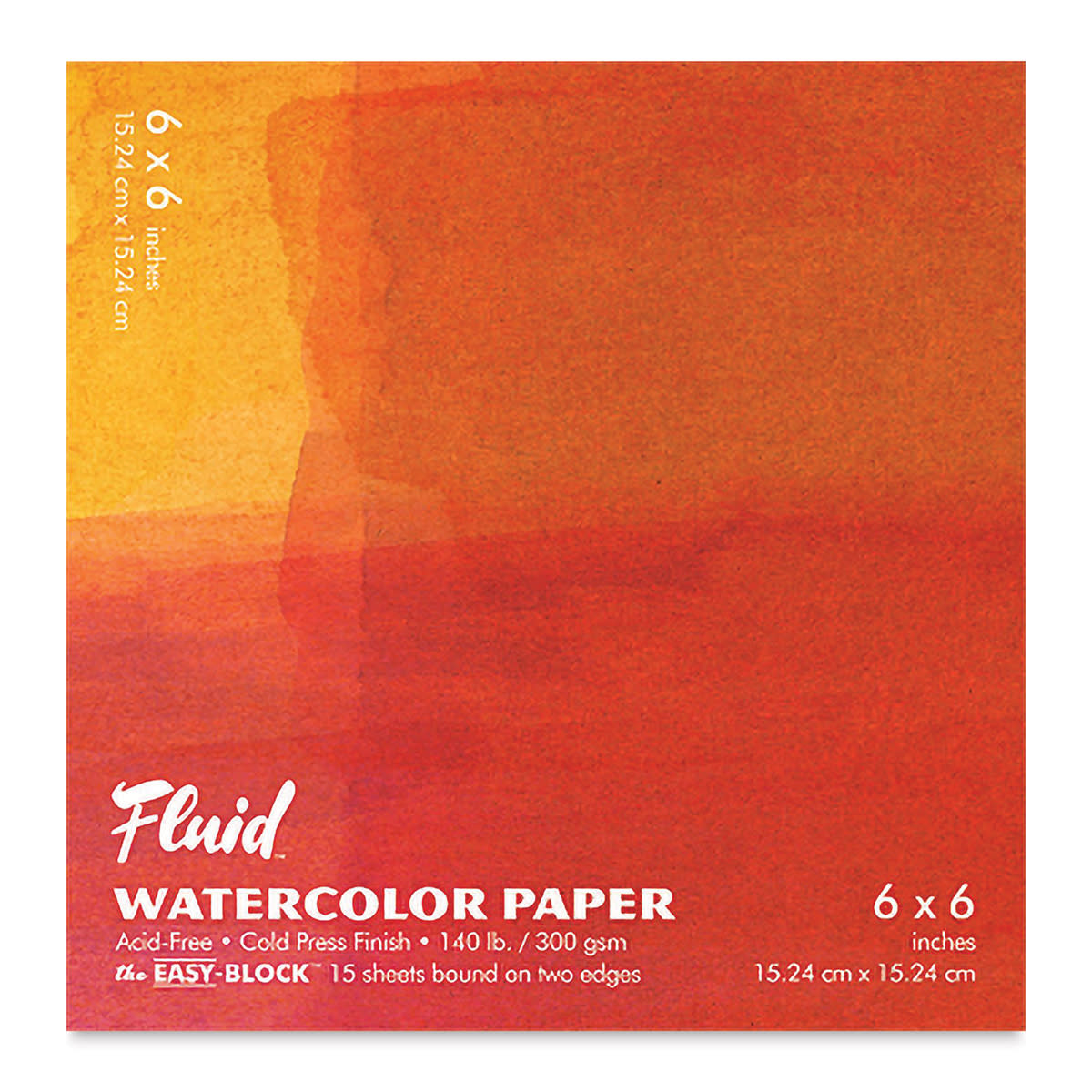 Fluid Easy-Block Watercolor Paper Block - 6" x 6", 15 Sheets