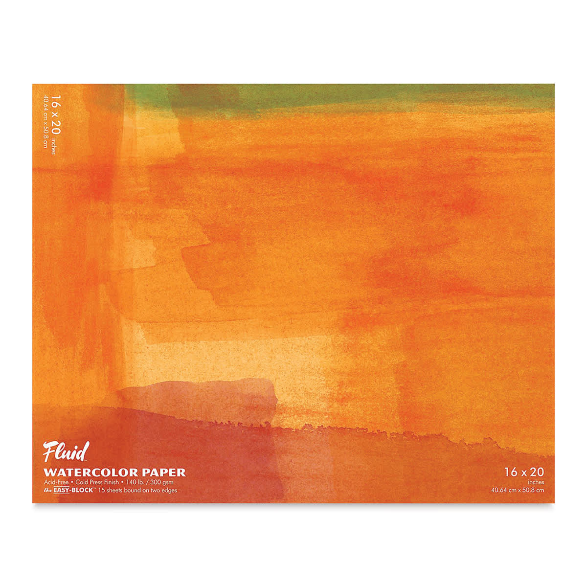 Fluid Easy-Block Watercolor Paper Block - 16" x 20", Cold Press, 15 Sheets