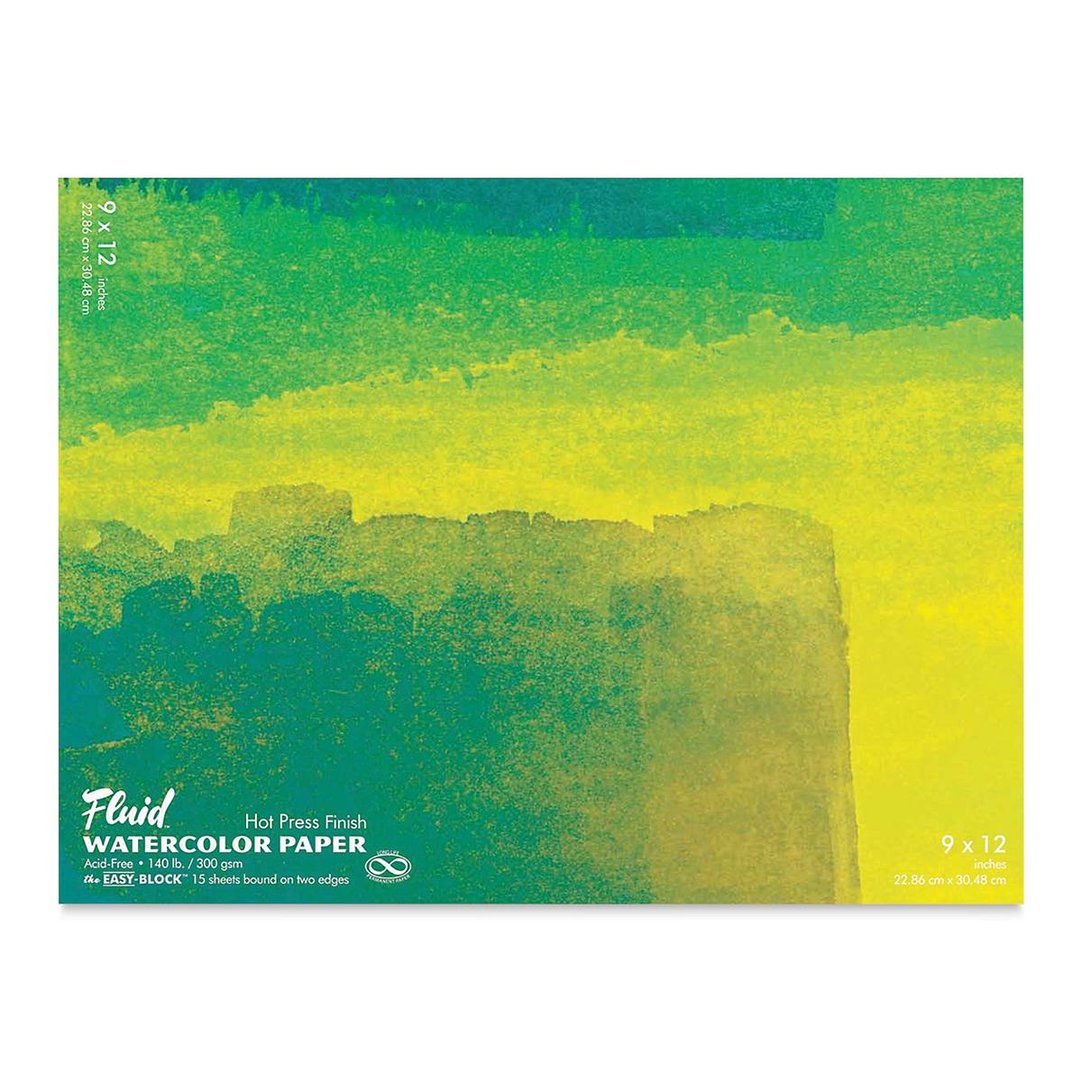 Fluid Easy-Block Watercolor Paper Block - 9" x 12", Hot Press, 15 Sheets