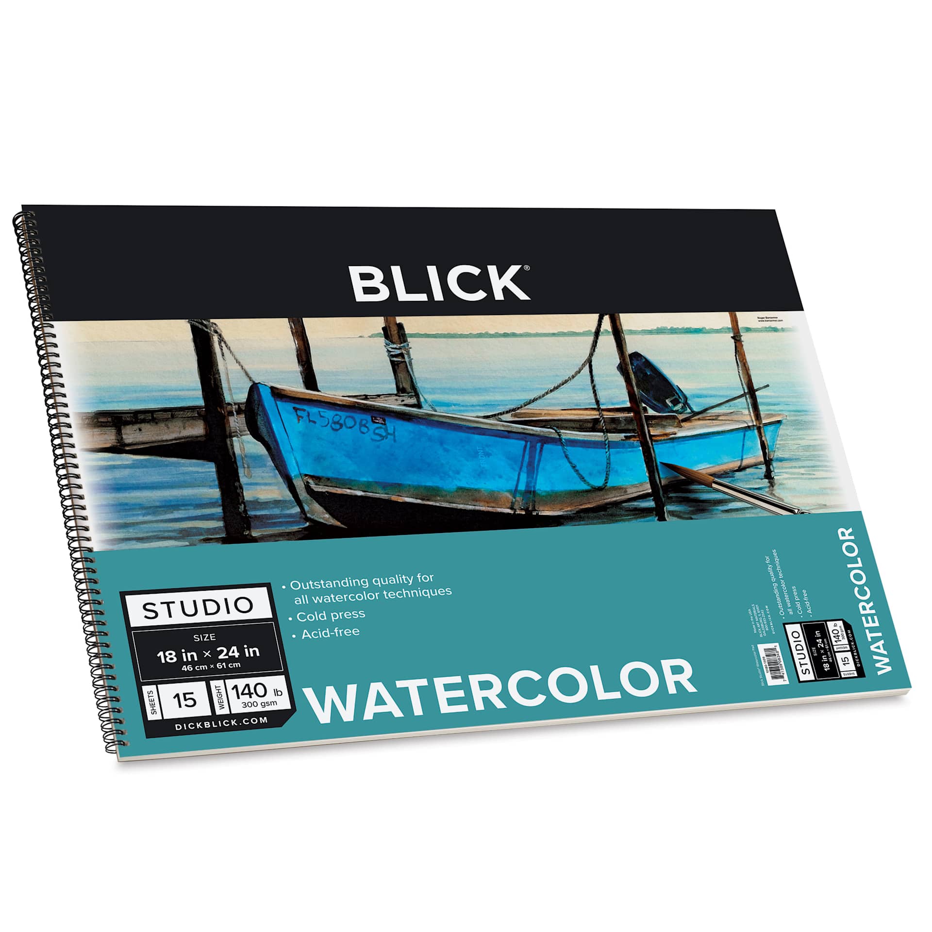 Blick Studio Watercolor Pad - 18" x 24", 140 lb, Spiral-bound, 15 Sheets