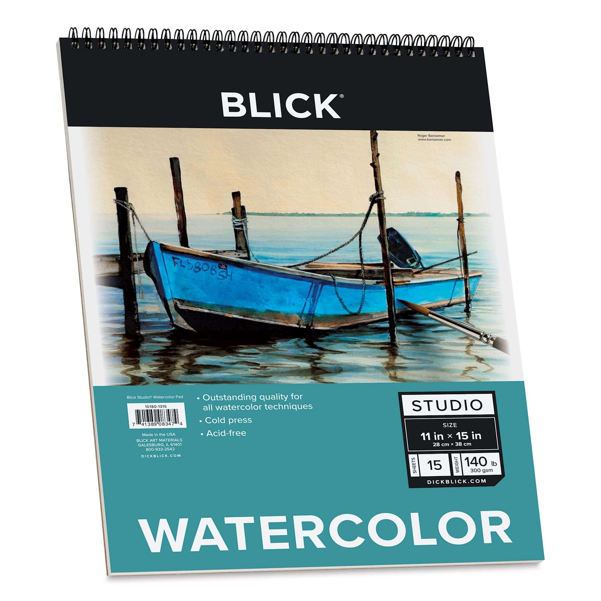 Blick Studio Watercolor Pad - 11" x 15", 140 lb, Spiral-bound, 15 Sheets