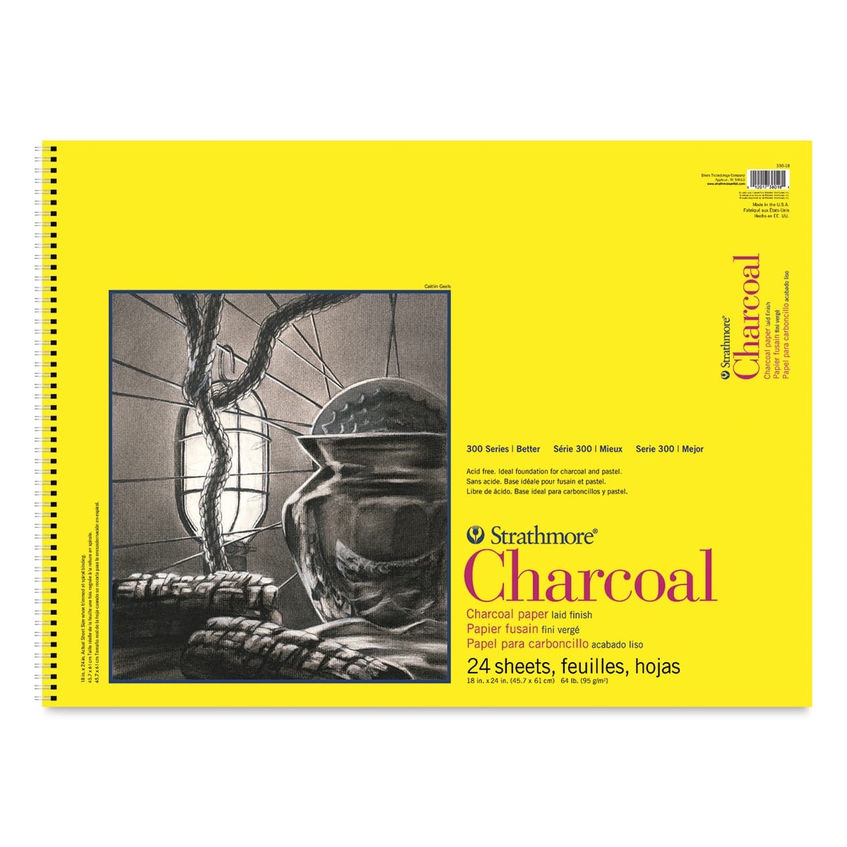 Strathmore 300 Series Charcoal Pad - 18" x 24", 24 Sheets