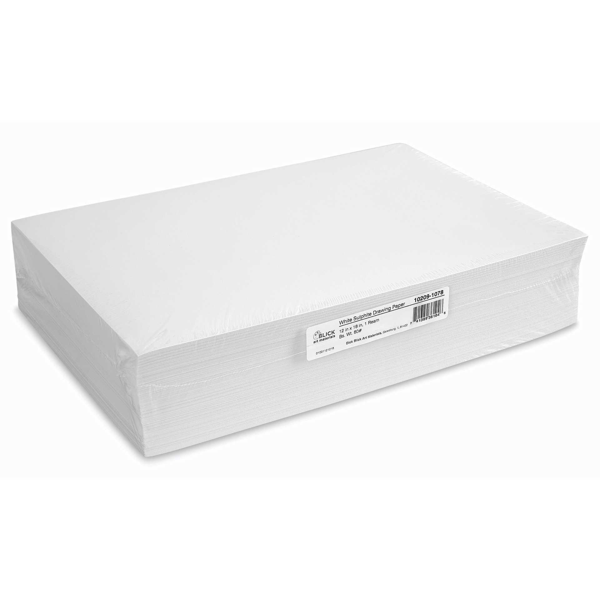 Blick Sulphite 80 lb Drawing Papers - 12" x 18", White, 500 Sheets, 80 lb