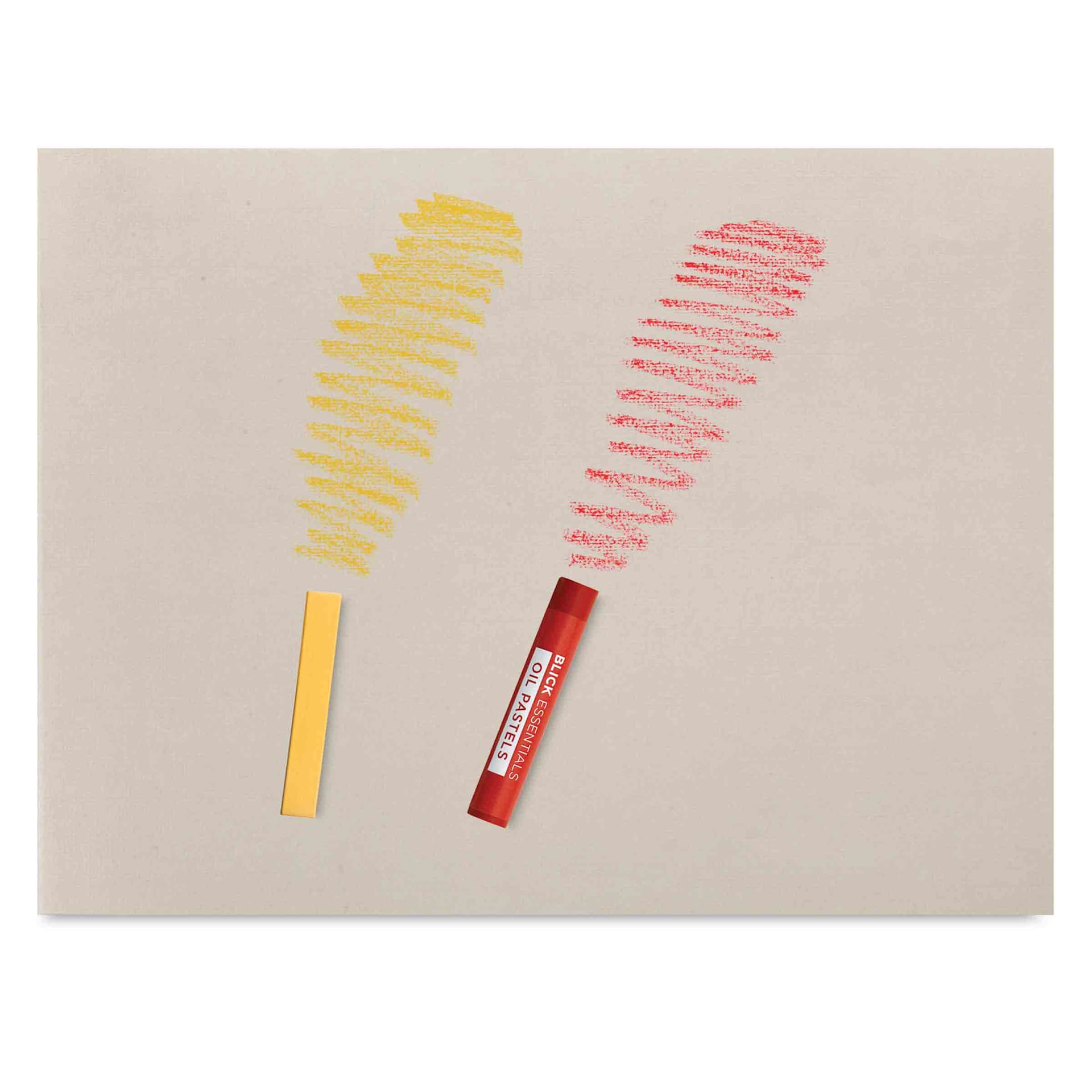 Hahnemühle Ingres Pastel Paper Sheets, example of texture with yellow and red pastels