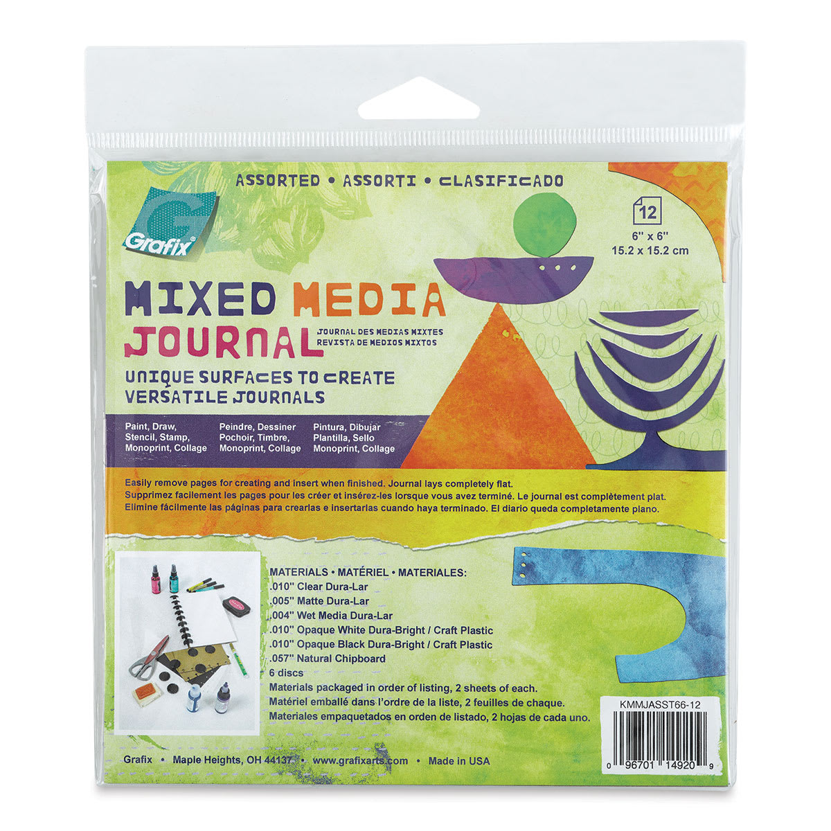 Grafix Mixed Media Journal Kit - 6" x 6" (front of package)