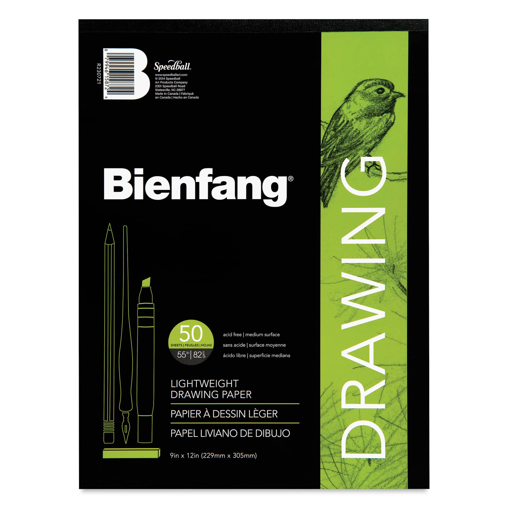 Bienfang Drawing Paper Pad - 9" x 12", 50 Sheets, front cover