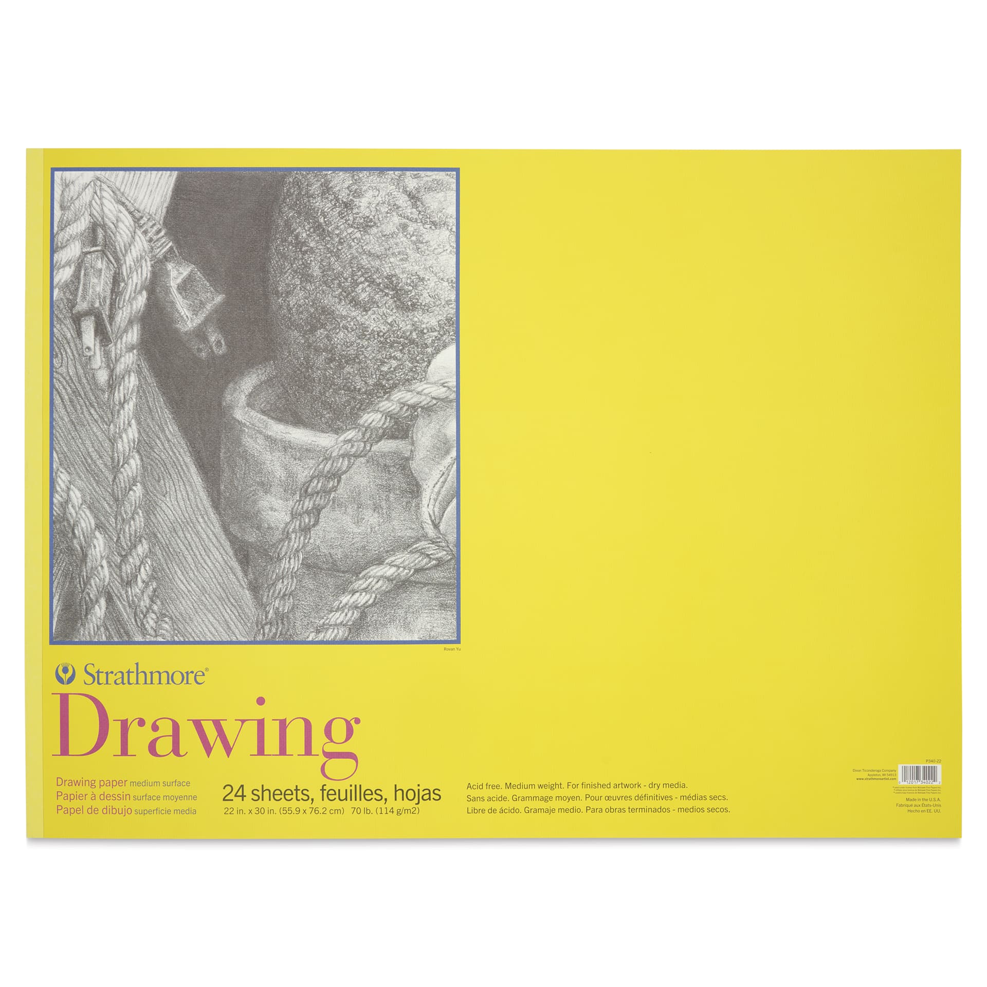 Strathmore 300 Series Drawing Pad - 22" x 30", Glue Bound, 24 Sheets, front