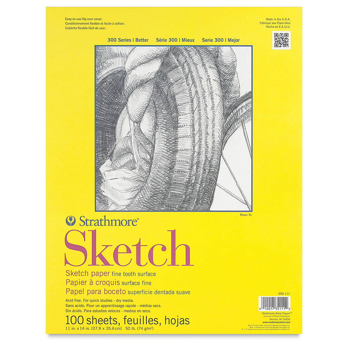 Strathmore 300 Series Gluebound Sketch Pad - 11" x 14", 50 lb, 100 Sheets