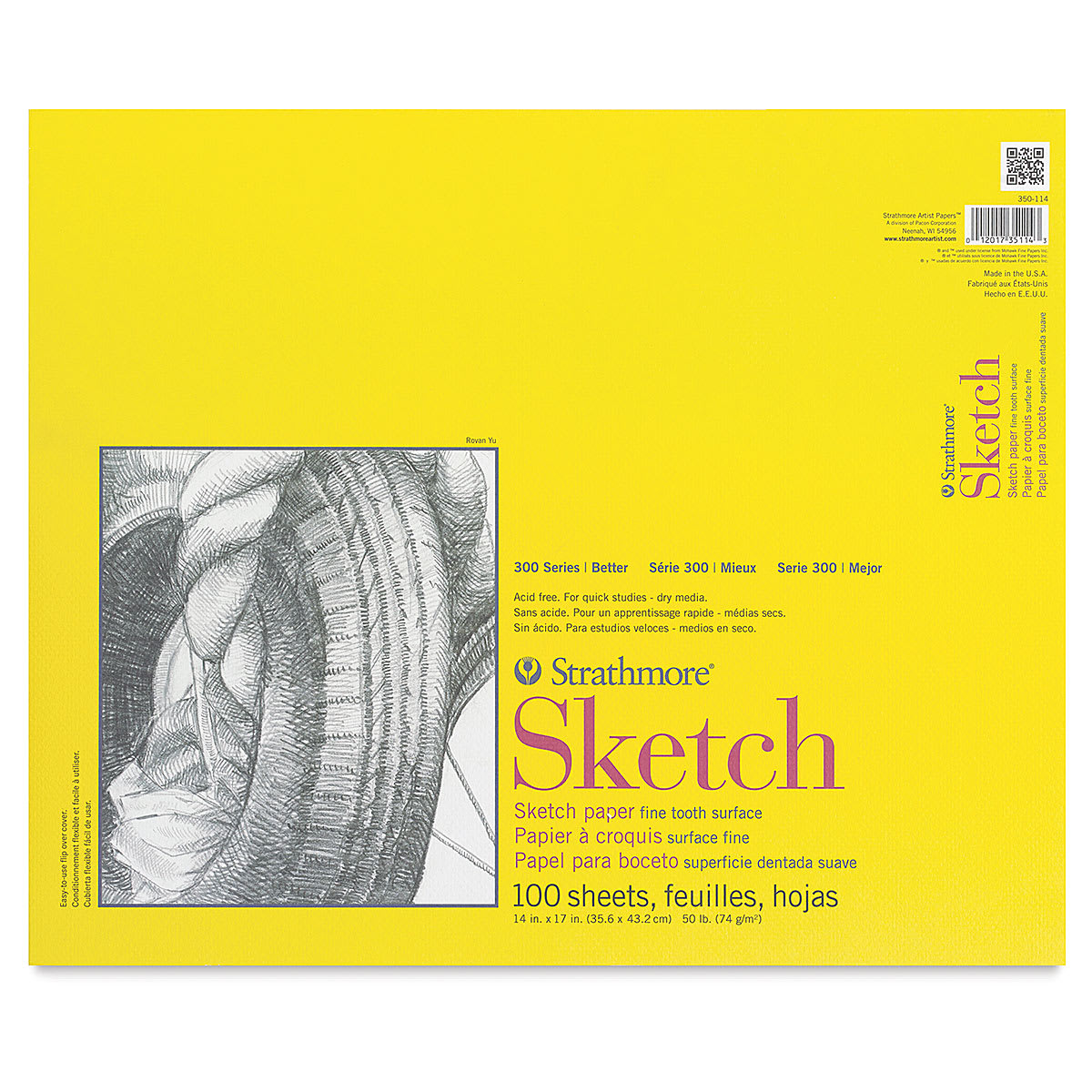 Strathmore 300 Series Gluebound Sketch Pad - 14" x 17", 50 lb, 100 Sheets