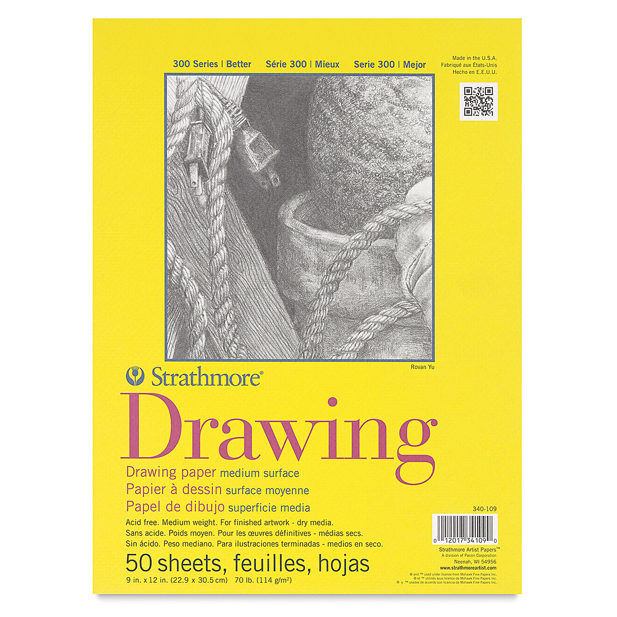 Strathmore 300 Series Drawing Pad - 9" x 12", Glue Bound, front cover