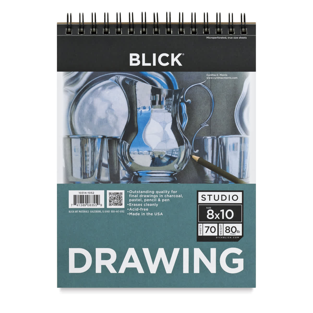 Blick Studio Drawing Pads - 8" x 10", 70 Sheets. Front of spiral pad. Blick Studio Drawing Pads - 8" x 10", 70 Sheets. Front of spiral pad.