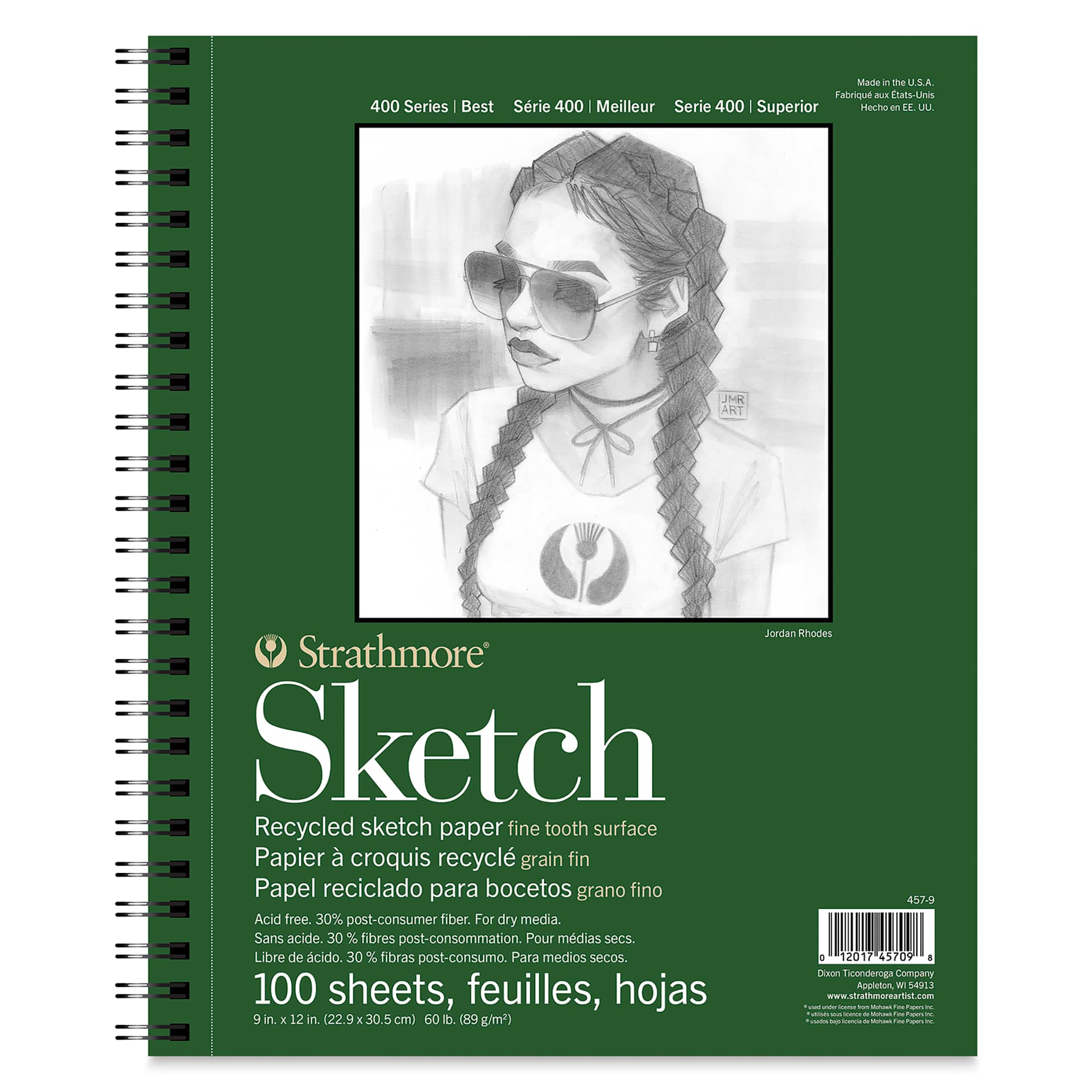 Strathmore 400 Series Recycled Sketch Pad - 9" x 12", 100 Sheets, front cover