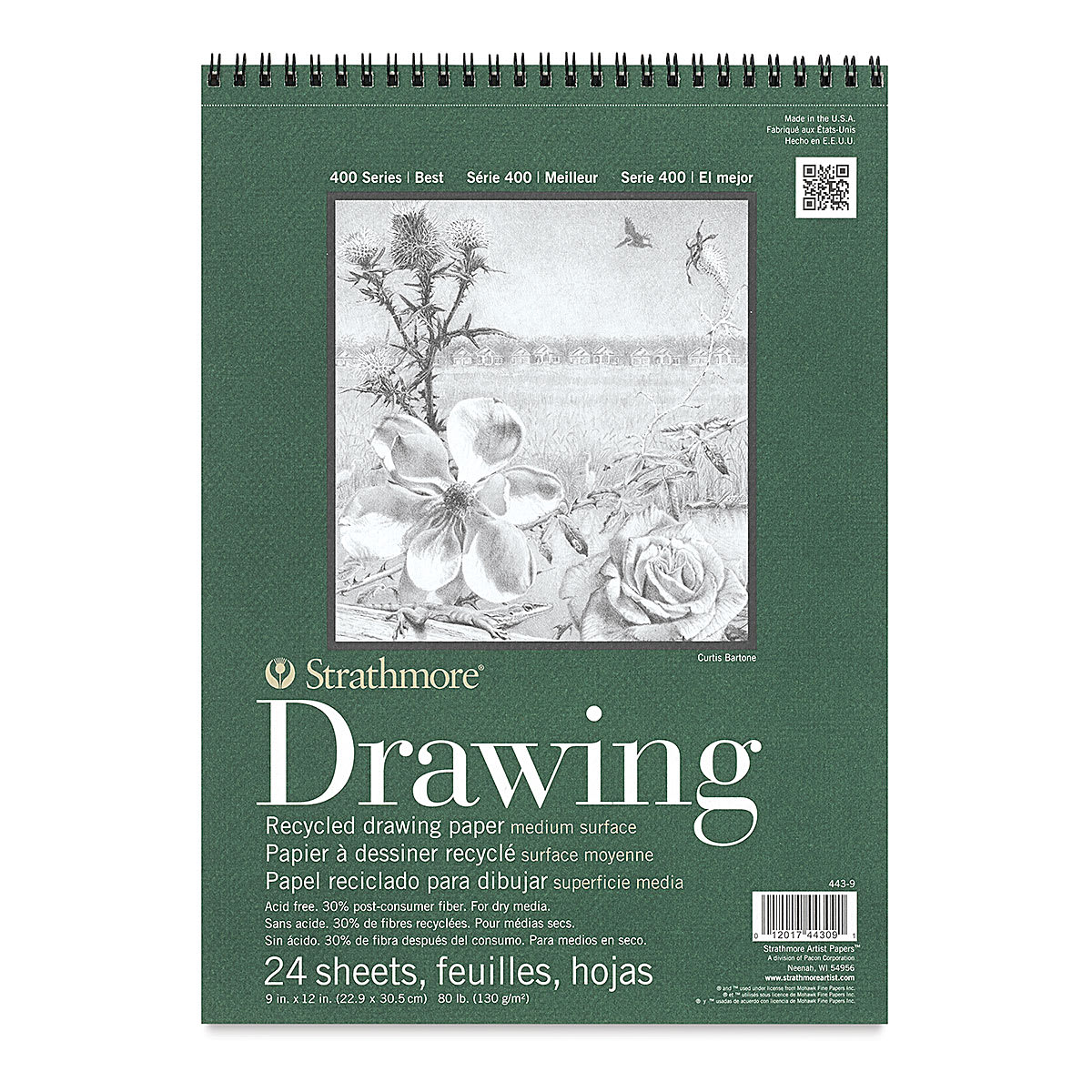 Strathmore 400 Series Recycled Drawing Pad - 12" x 9", Front Cover