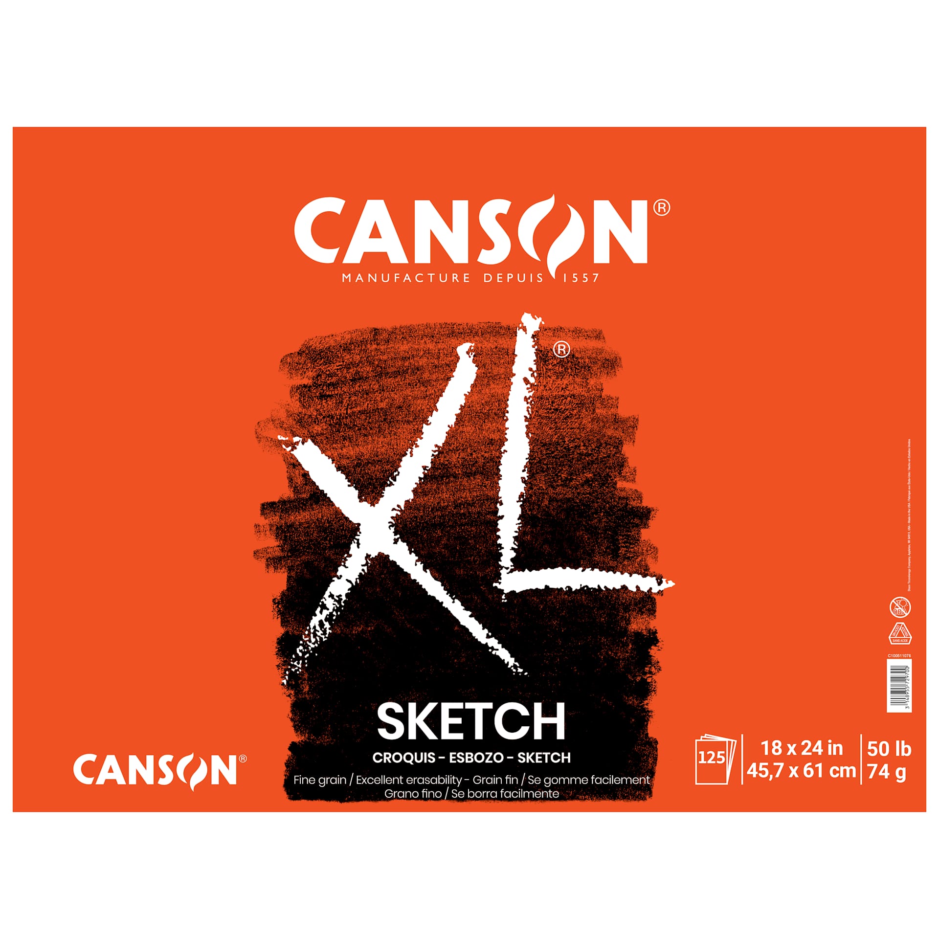 Canson XL Sketch Pad, 18" x 24", 125 Sheets