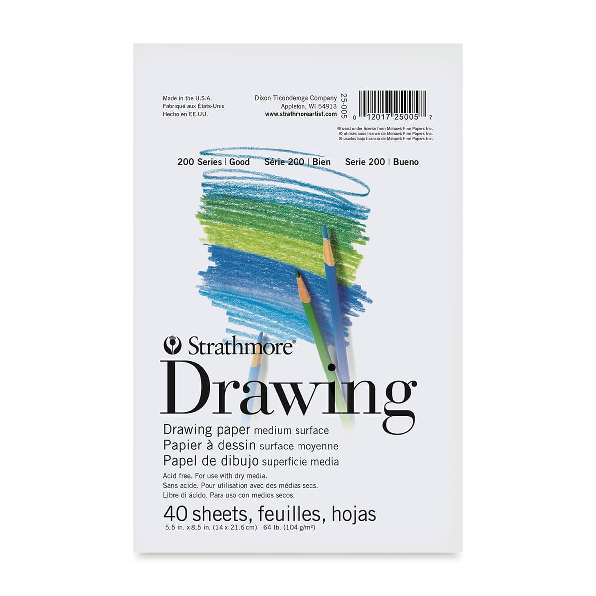 Strathmore 200 Series Drawing Paper Pad - 5-1/2" x 8-1/2", 40 Sheets