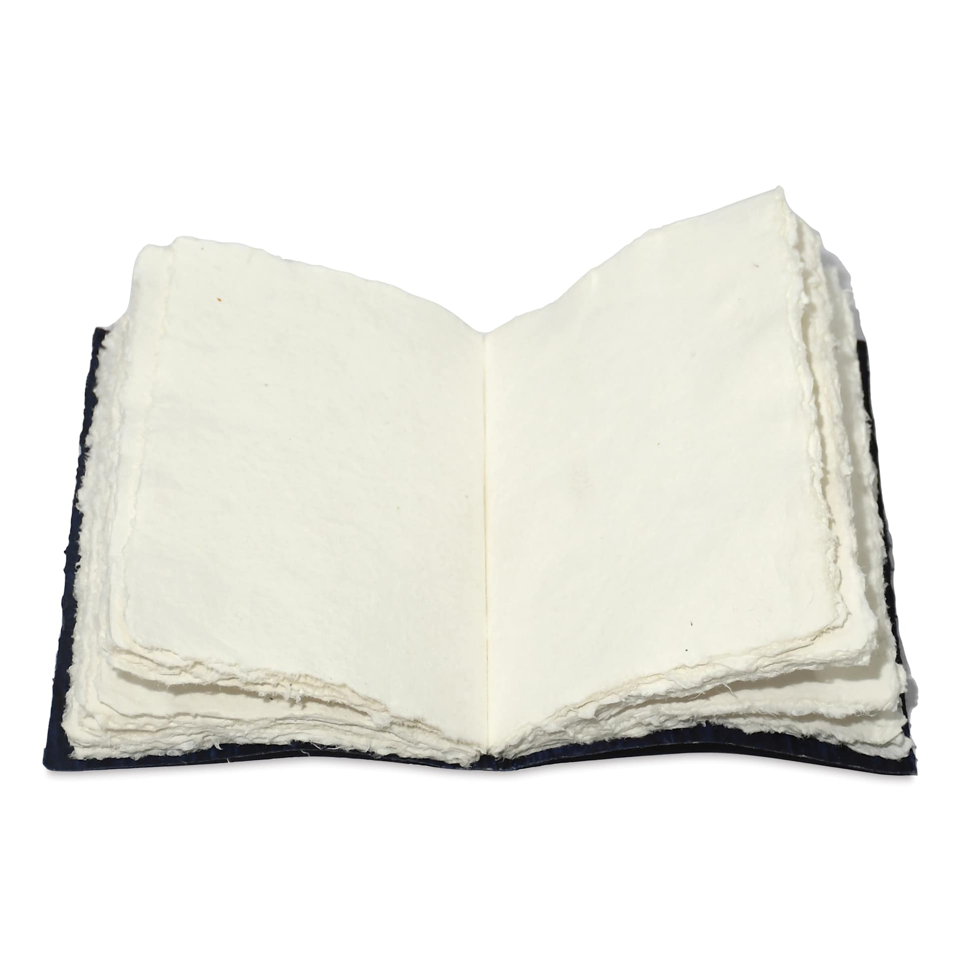 Lamali Codex Soft Cover Handmade Journal - 5-9/10" x 8-3/10", Indigo, open