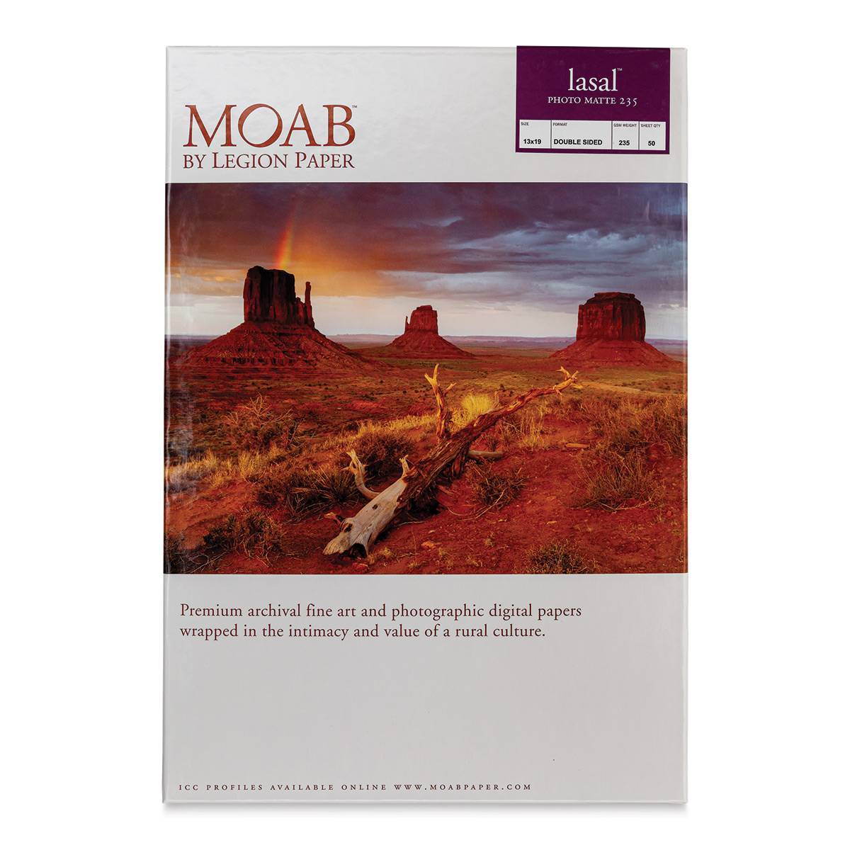 Legion Moab Lasal Photo Papers - Matte, 13" x  19", Pkg of 50