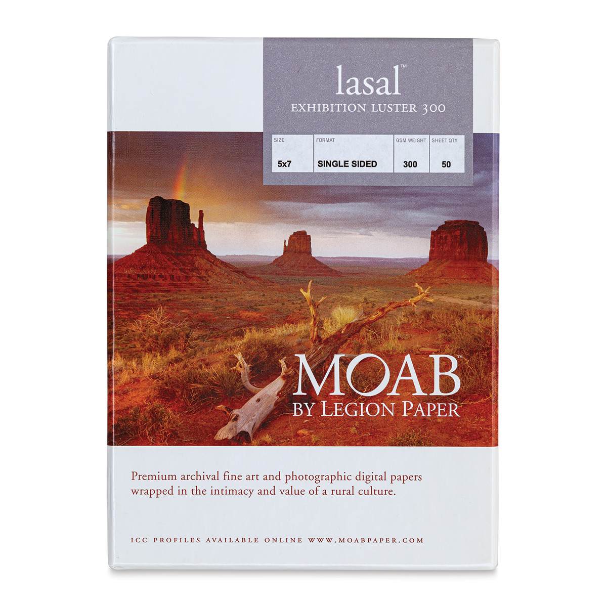 Legion Moab Lasal Photo Paper - 5" x 7", Lustre, Pkg of 50 sheets
