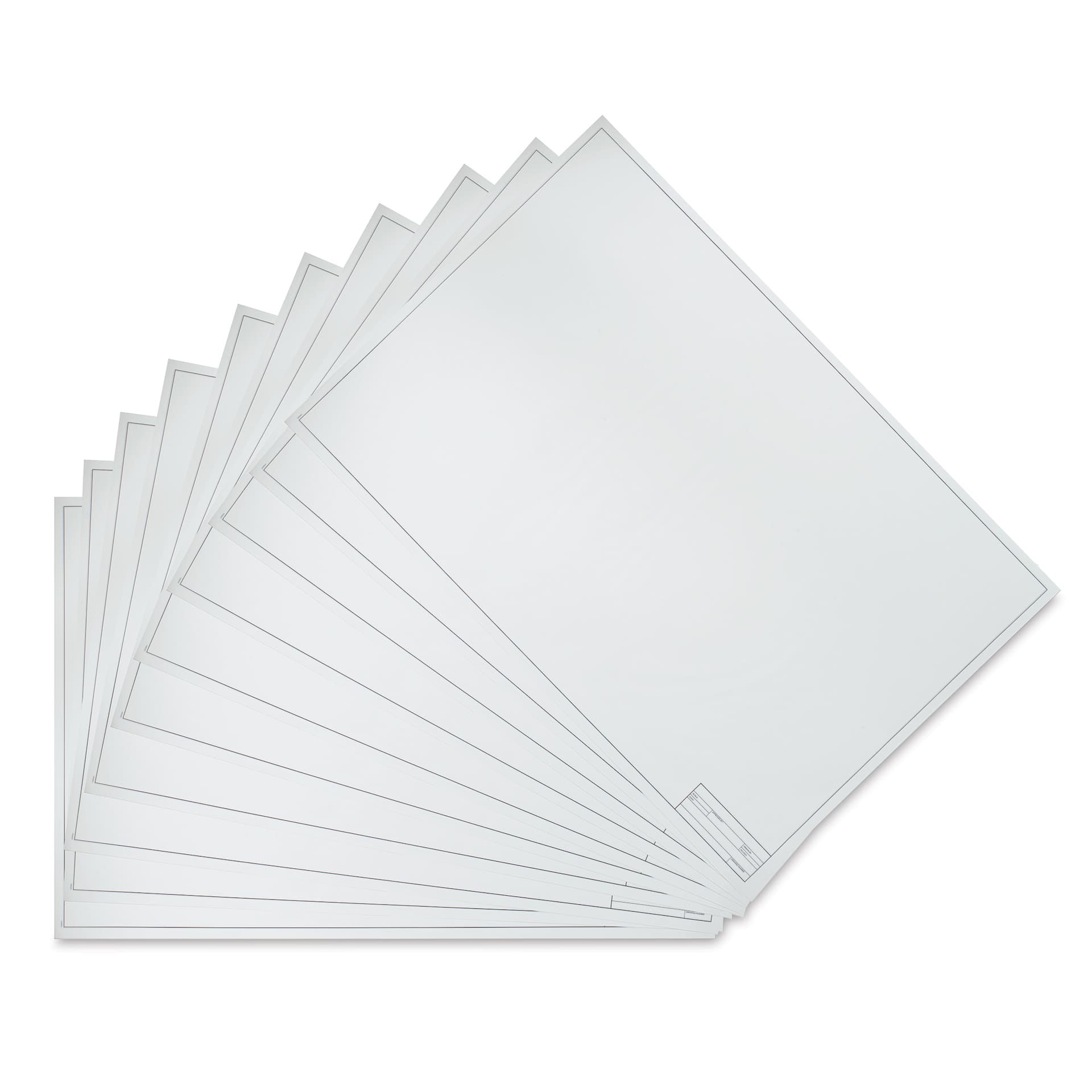 Pacific Arc Drafting Vellum Title Block - White, 24" x 36", 10 Sheets, out of packaging