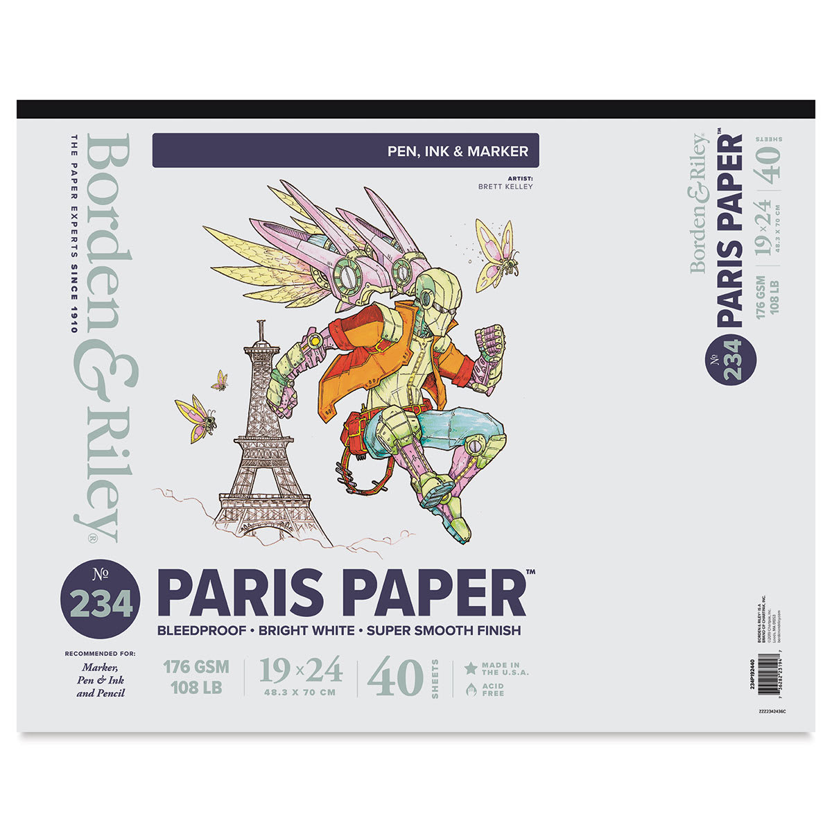 Borden & Riley Paris Paper Sketch Pad - 19" x 24", front cover