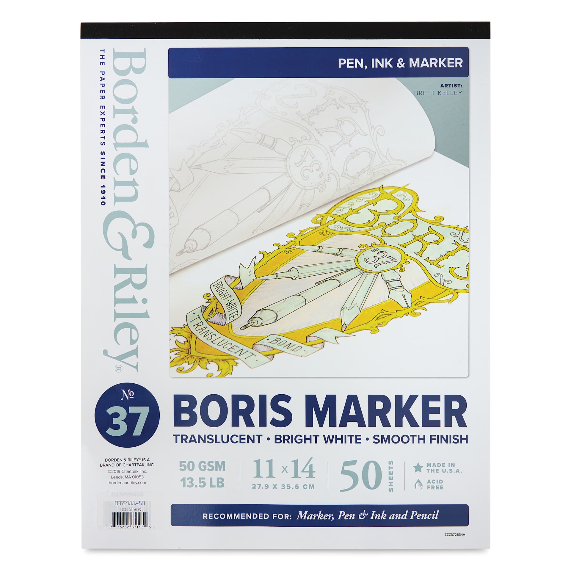 Borden & Riley Boris Marker Paper Pad - 11" x 14", front cover
