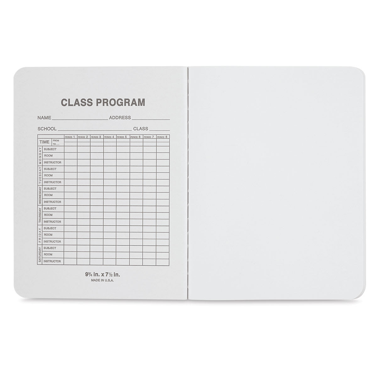 Roaring Spring Composition Notebooks - Inside cover of Blue Unruled Notebook