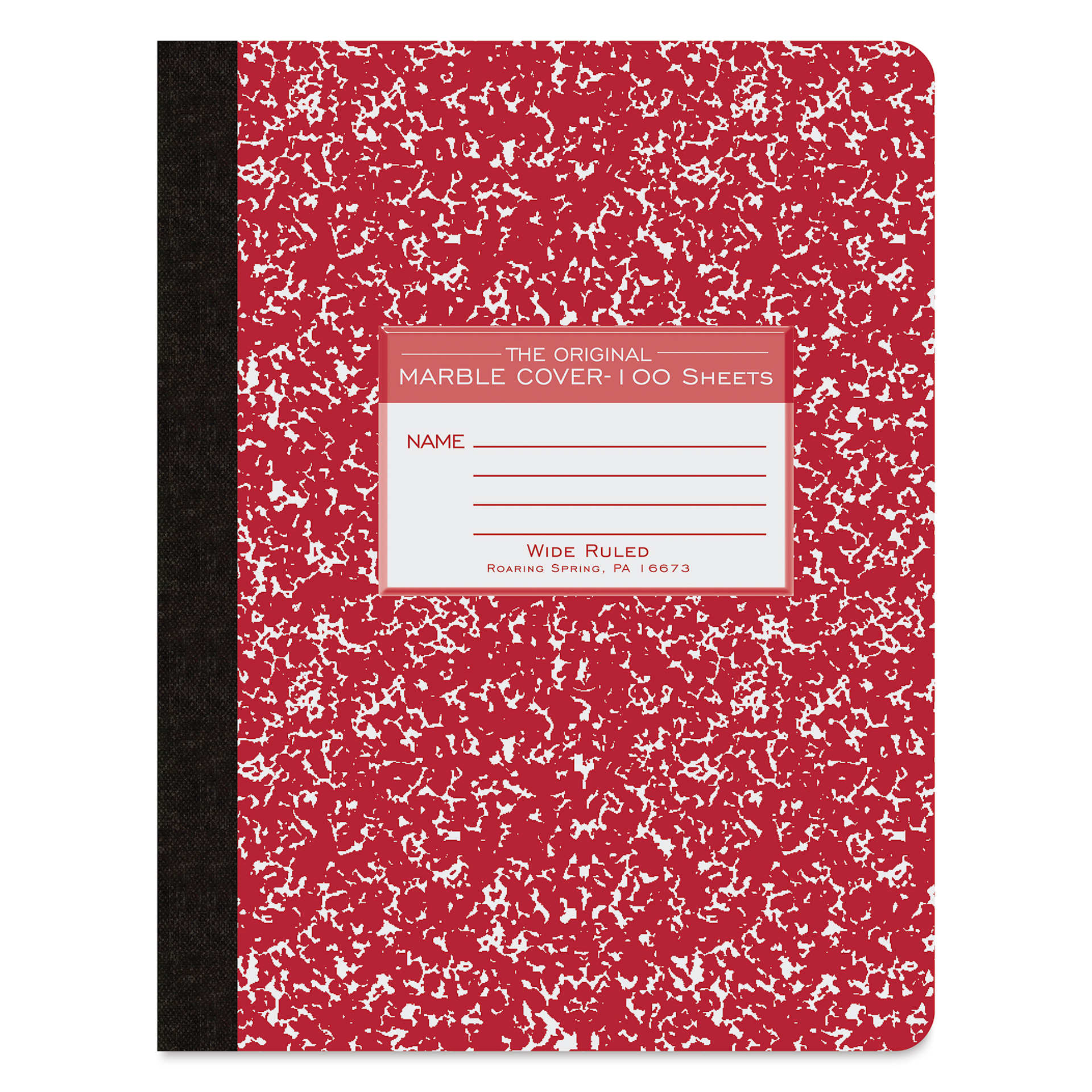 Roaring Spring Composition Notebook - 9-3/4" x 7-1/2", Ruled, Red, front
